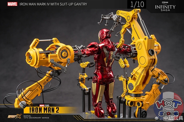 Mô hình iRon Man Mark IV Suit - Up Gantry ZD Toys tỉ lệ 1/10 (Mark 4)