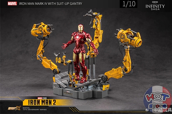 Mô hình iRon Man Mark IV Suit - Up Gantry ZD Toys tỉ lệ 1/10 (Mark 4)