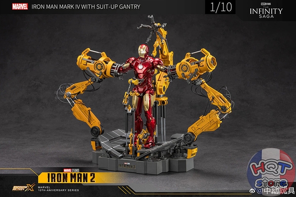 Mô hình iRon Man Mark IV Suit - Up Gantry ZD Toys tỉ lệ 1/10 (Mark 4)