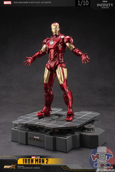 Mô hình iRon Man Mark IV Suit - Up Gantry ZD Toys tỉ lệ 1/10 (Mark 4)