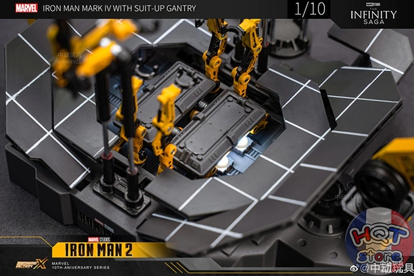 Mô hình iRon Man Mark IV Suit - Up Gantry ZD Toys tỉ lệ 1/10 (Mark 4)