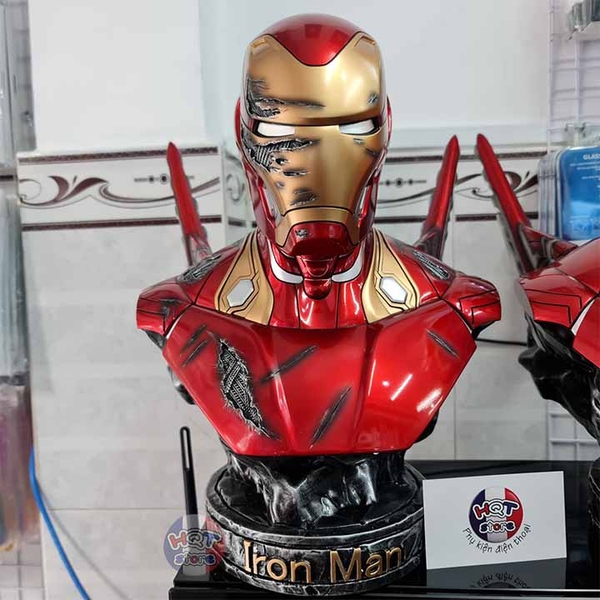 Mô hình tượng bán thân IRon Man Mark 50 Polystone tỉ lệ 1/2 cao 34.5cm