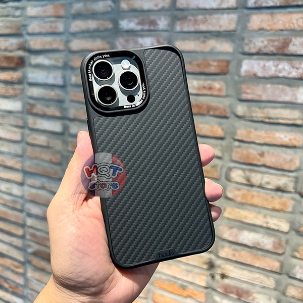 Ốp lưng sợi Carbon Kevlar Hoda Diverse Case iPhone 15 Pro Max / 15 Pro