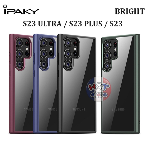 Ốp lưng trong suốt viền mỏng IPaky Bright S23 Ultra S23 Plus S23