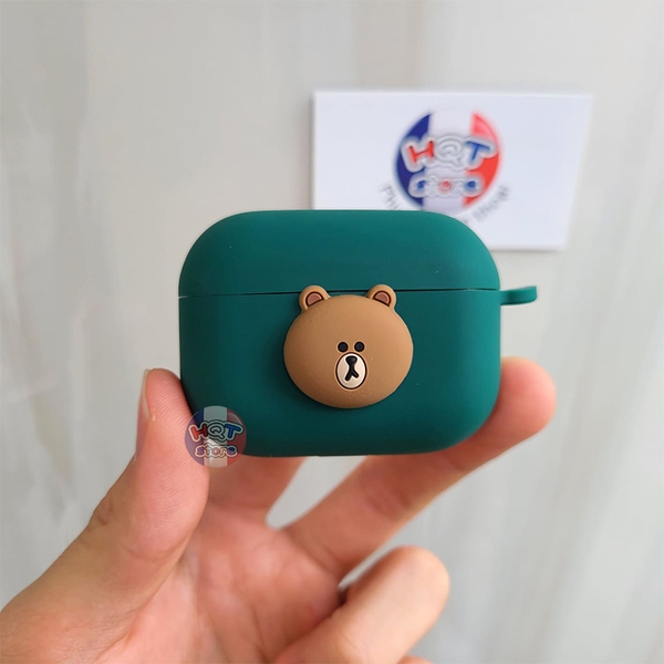 Ốp silicon case Gấu Brown dễ thương cho tai nghe Airpods Pro / 2 / 1