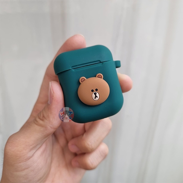 Ốp silicon case Gấu Brown dễ thương cho tai nghe Airpods Pro / 2 / 1