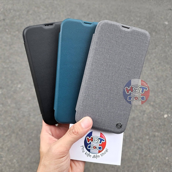 Ốp bao da Nillkin Qin Pro Plain Leather Cloth Case iPhone 13 Pro Max