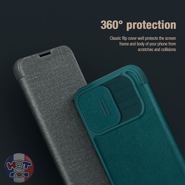 Ốp bao da Nillkin Qin Pro Plain Leather Cloth Case iPhone 13 Pro Max