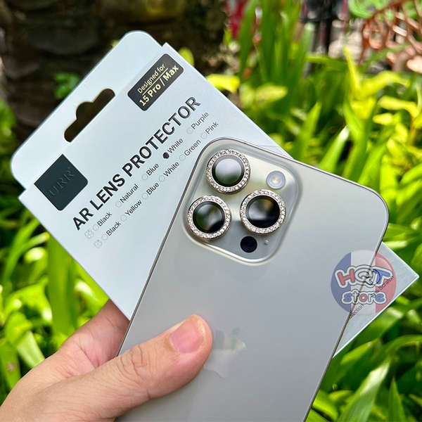 Ốp Camera đính đá URR Diamond Lens iPhone 15 Pro Max 15 Pro 15 Plus 15