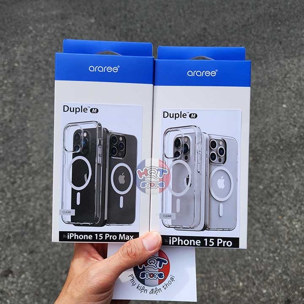 Ốp lưng Araree Duple M Clear Magsafe cho IPhone 15 Pro Max / 15 Pro