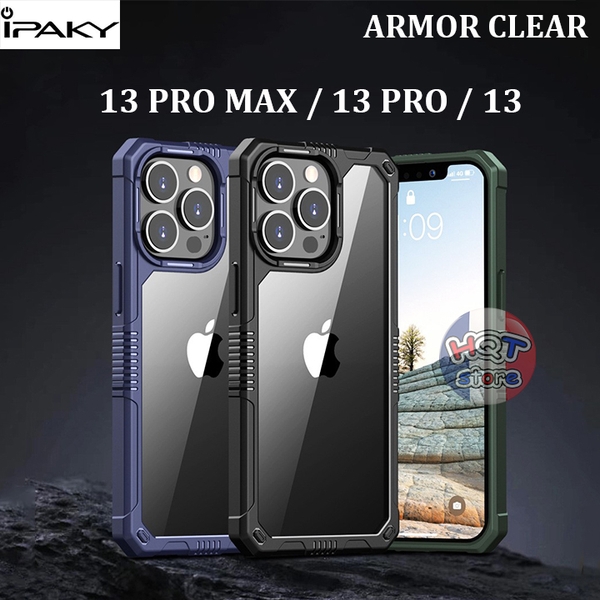 Ốp lưng chống sốc IPaky Armor Clear IPhone 13 Pro Max / 13 Pro / 13