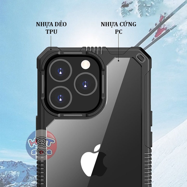 Ốp lưng chống sốc IPaky Armor Clear IPhone 13 Pro Max / 13 Pro / 13