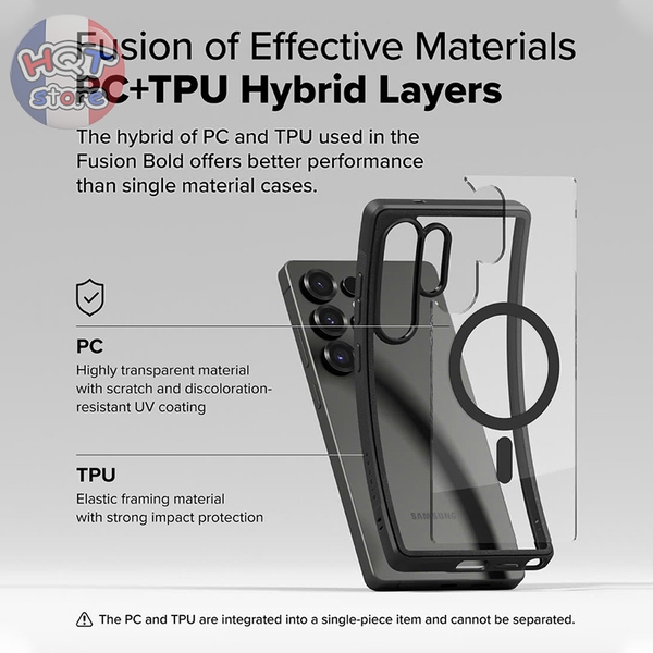 Ốp lưng chống sốc Ringke Fusion Bold Magnetic cho S25 Ultra chính hãng