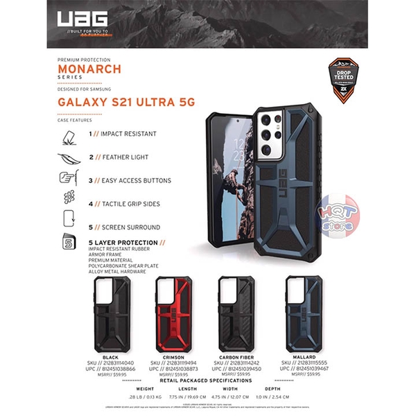 Ốp lưng chống sốc UAG Monarch cho Samsung S21 Ultra (5G) chính hãng