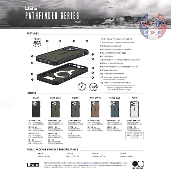 Ốp lưng chống sốc UAG Pathfinder W Magsafe IPhone 15 Pro Max