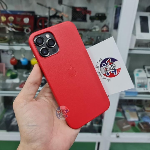 Ốp lưng da Leather Case Magsafe cho IPhone 12 Pro Max (Da Bò Thật)