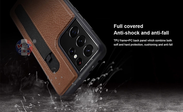 Ốp lưng da Nillkin Aoge Leather Case cho S21 Ultra có tích hợp khe bút