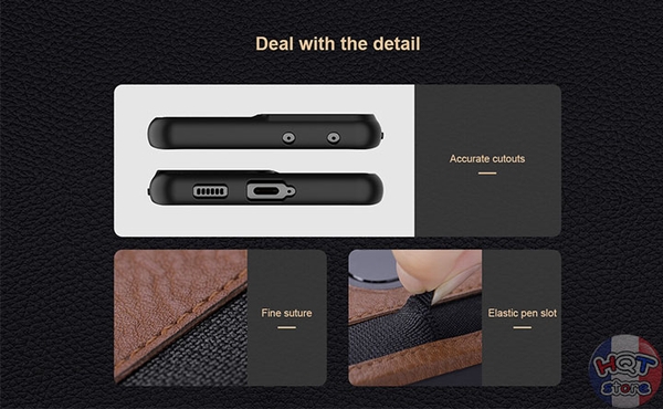 Ốp lưng da Nillkin Aoge Leather Case cho S21 Ultra có tích hợp khe bút