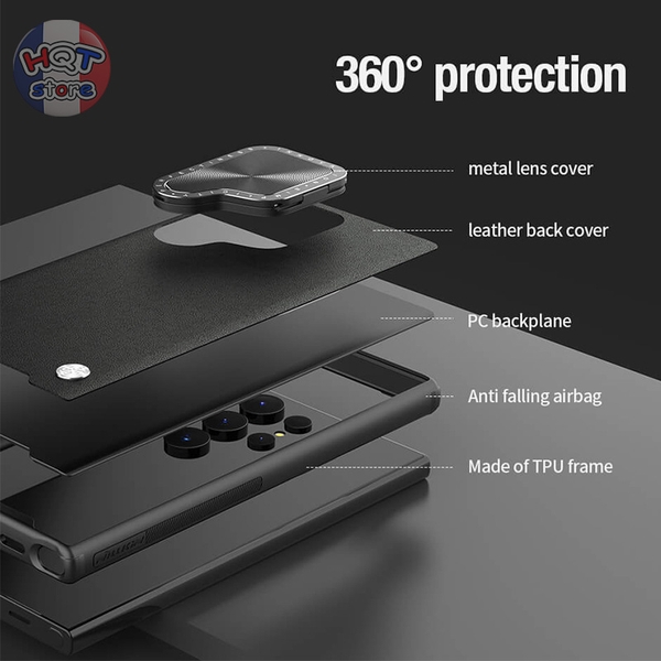 Ốp lưng da Nillkin CamShield Prop Leather Case Samsung S24 Ultra