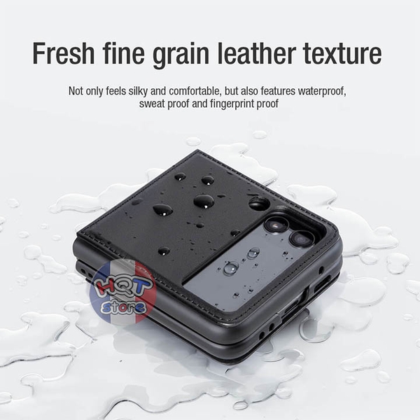 Ốp lưng da Nillkin Qin Vegan Leather Case Galaxy Z Flip 4 5G có giá đỡ