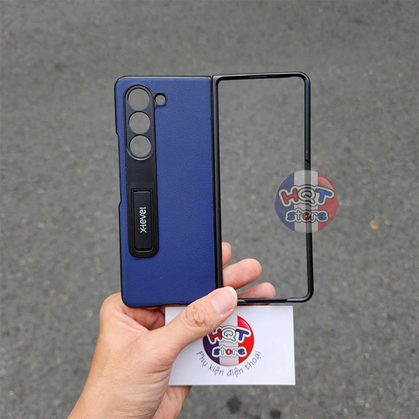 Ốp lưng da X-Level Utmost Plain cho Z Fold 5 có chân chống