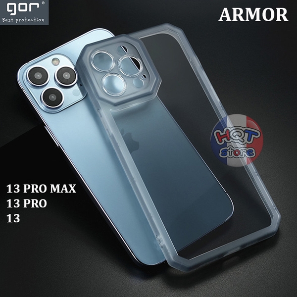 Ốp lưng dẻo trong viền nhám Gor Armor iPhone 13 Pro Max / 13 Pro / 13