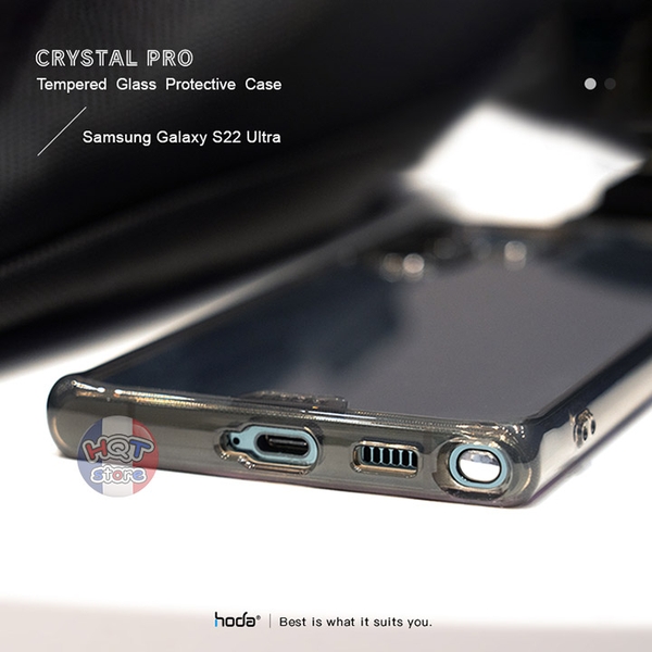 Ốp lưng kính cường lực HODA Crystal Pro Glass Case Samsung S22 Ultra