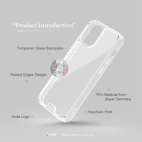 Ốp lưng kính cường lực HODA Crystal Pro IPhone 13 Pro Max / 13Pro / 13