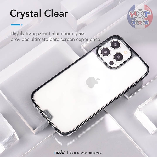 Ốp lưng kính cường lực HODA Crystal Pro IPhone 15 Pro Max / 15 Pro