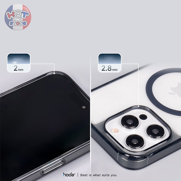 Ốp lưng kính HODA Crystal Pro Magsafe iPhone 15 Pro Max / 15 Pro