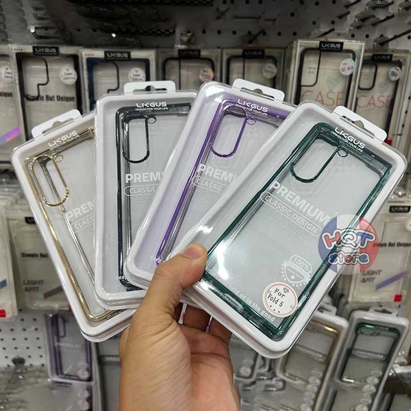 Ốp lưng mỏng trong suốt viền màu Likgus Glitter Case Samsung Z Fold 5