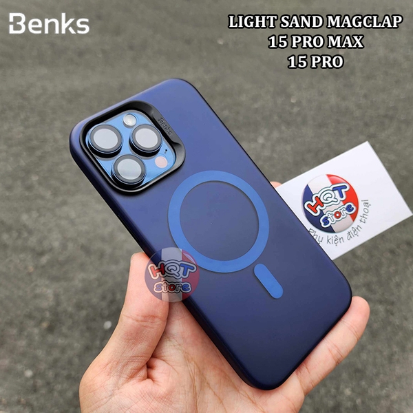 Ốp lưng nhám mờ Benks Light Sand MagClap iPhone 15 Pro Max / 15 Pro
