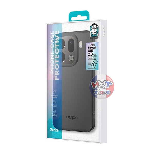 Ốp lưng nhám mờ Benks Lucid Armor cho OPPO X9 Pro / X9 chống bám bẩn