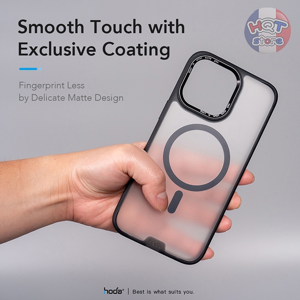 Ốp lưng nhám mờ HODA Rough Case Magsafe cho IPhone 15 Pro Max / 15 Pro