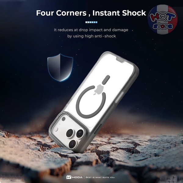Ốp lưng nhám mờ HODA Rough Case Magsafe cho IPhone 17 Pro Max / 17 Pro