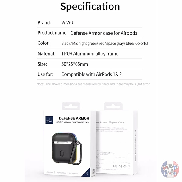 Ốp lưng siêu chống sốc WiWU Defense Armor cho Airpods 1 / 2