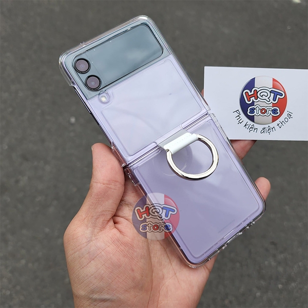 Ốp lưng trong suốt Likgus Clear Ring Holder Case cho Galaxy Z Flip 4