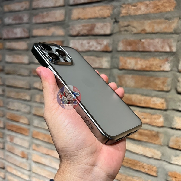 Ốp nhám viền màu Titan Devia Glimmer Case iPhone 15 Pro Max 15 Pro