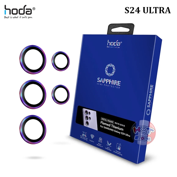 Ốp viền kính bảo vệ 5 Camera Hoda Sapphire cho Samsung S24 Ultra