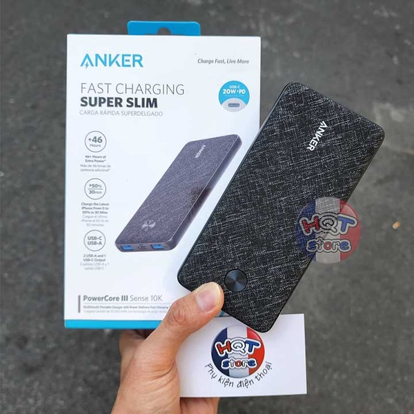 Pin sạc dự phòng Anker PowerCore III Sense 10k 10000 mah Slim PD A1248