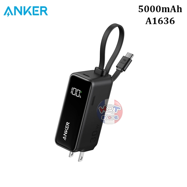 Sạc nhanh pin dự phòng Anker Fusion A1636 5000mah PD 30W cáp Type C