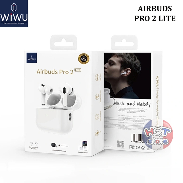 Tai nghe Bluetooth WiWU Airbuds Pro 2 Lite chống ồn ANC tặng ốp