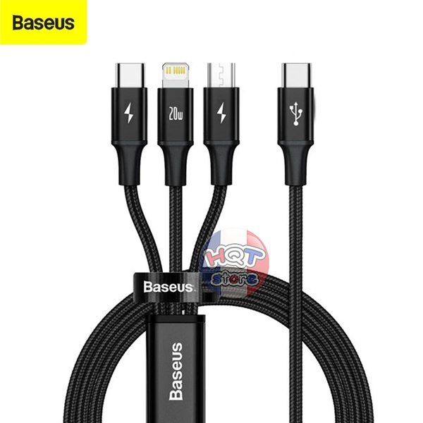 Cáp sạc đa năng 3 in 1 Baseus Rapid Series USB C Lightning MicroUSB