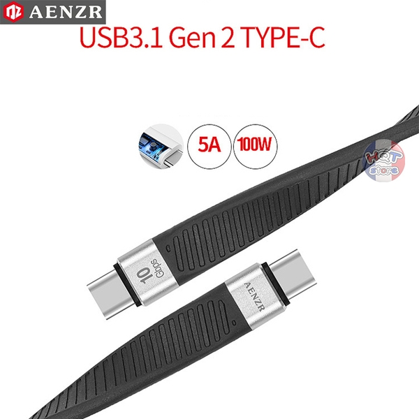 Cáp sạc nhanh Type C to Type C AENZR 14cm USB 3.1 Gen 2 PD 5A 100W