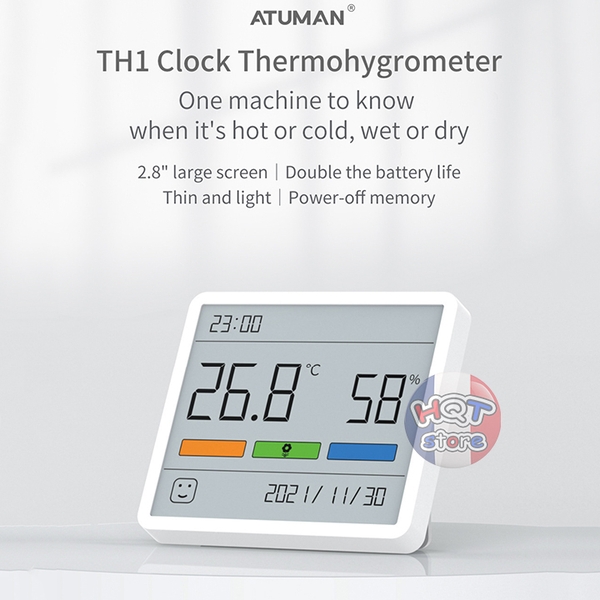 Đồng hồ đo nhiệt độ và độ ẩm Xiaomi Duka Atuman TH1 3.34inch