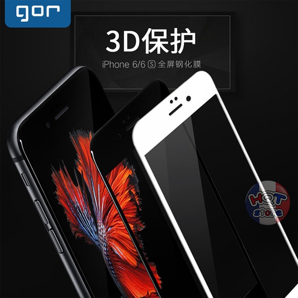 Kính cường lực full màn hình Gor 3D 9H IPhone 6SPlus/6Plus/6S/6