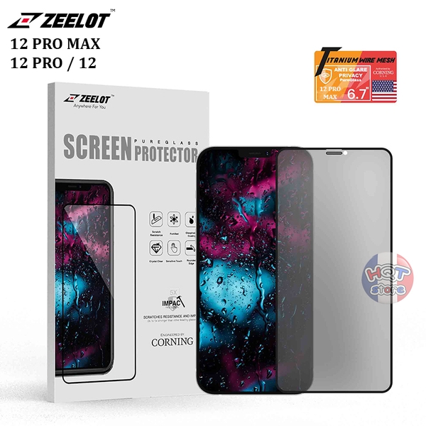 Kính ZEELOT 2in1 ANTI GLARE + PRIVACY IPhone 12 Pro Max / 12 Pro / 12