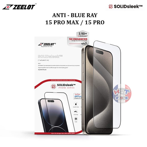 Kính chống ánh sáng xanh ZEELOT ANTI-BLUE RAY IPhone 15 Pro Max 15 Pro