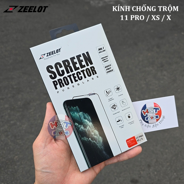 Kính chống trộm ZEELOT 2.5D Steel Wire Privacy IPhone 11 Pro / XS / X