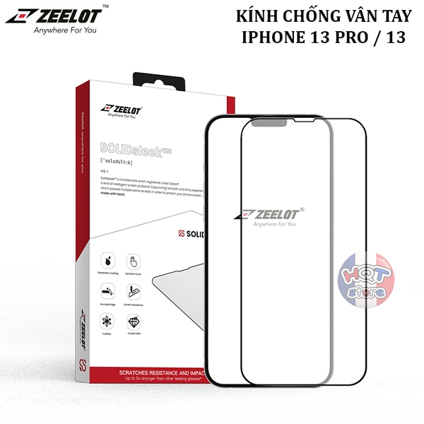 Kính chống vân tay ZEELOT SOLIDsleek Anti Glare cho IPhone 13 Pro / 13